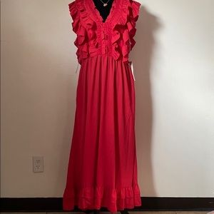 Happy X Nature coral red dress.